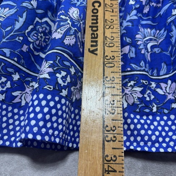 Vineyard Vines Floral Ruffle Sleeve Mini Dress Sz S Ocean Reef Blue Smocked EUC - Picture 5 of 9